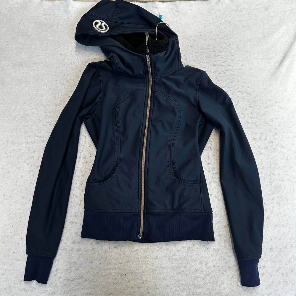 Lululemon Define Jacket Womens 2 Navy Blue Full Zip Hooded Yoga Activewear